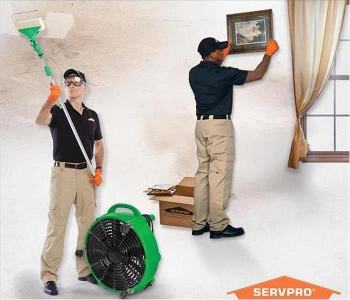 SERVPRO Service Technicians Cleaning Fire Damage.