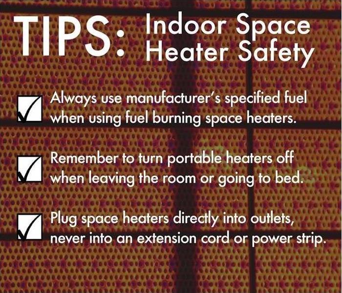 Written tips for using space heaters.
